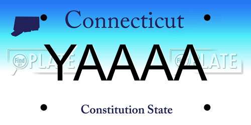 YAAAA Connecticut License Plate