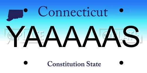 YAAAAAS Connecticut License Plate