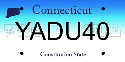 YADU40 Connecticut License Plate