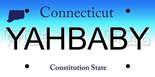 YAHBABY Connecticut License Plate