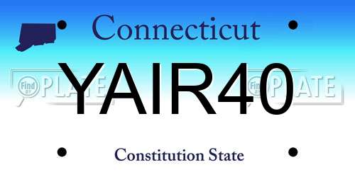 YAIR40 Connecticut License Plate