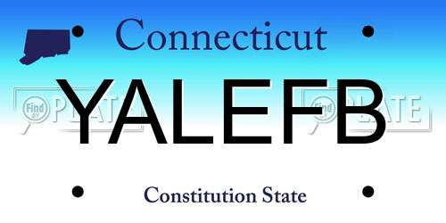 YALEFB Connecticut License Plate