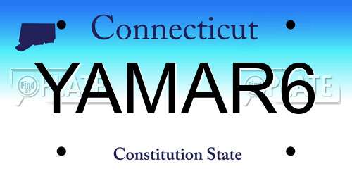 YAMAR6 Connecticut License Plate