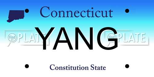 YANG Connecticut License Plate