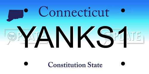 YANKS1 Connecticut License Plate