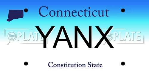 YANX Connecticut License Plate