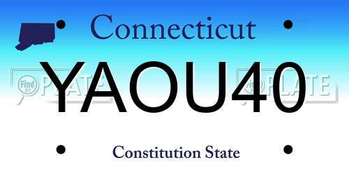 YAOU40 Connecticut License Plate