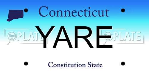 YARE Connecticut License Plate