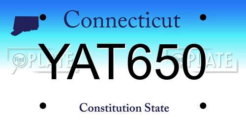 YAT650 Connecticut License Plate