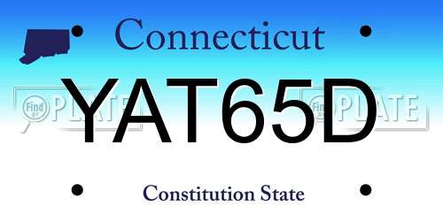YAT65D Connecticut License Plate
