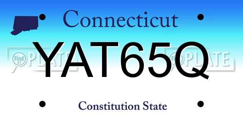 YAT65Q Connecticut License Plate