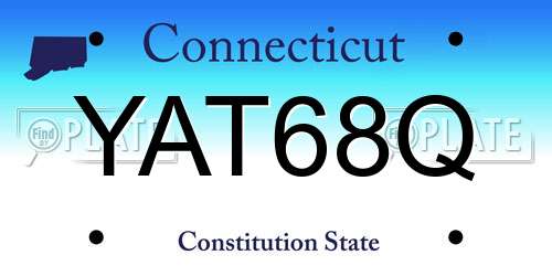 YAT68Q Connecticut License Plate