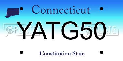 YATG50 Connecticut License Plate