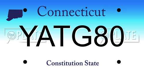 YATG80 Connecticut License Plate