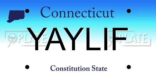 YAYLIF Connecticut License Plate