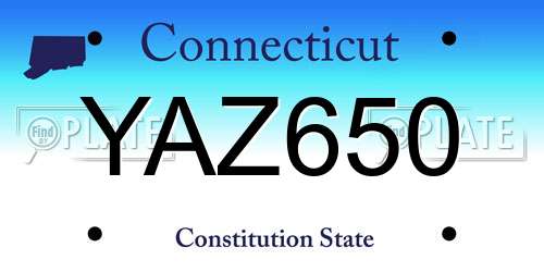 YAZ650 Connecticut License Plate
