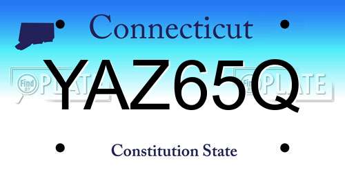 YAZ65Q Connecticut License Plate