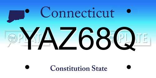 YAZ68Q Connecticut License Plate