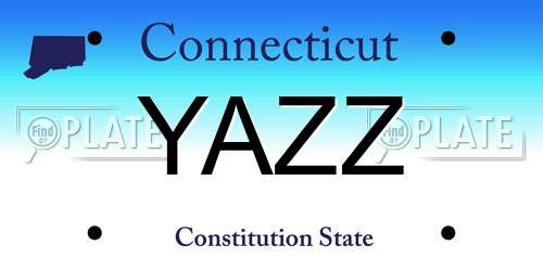 YAZZ Connecticut License Plate