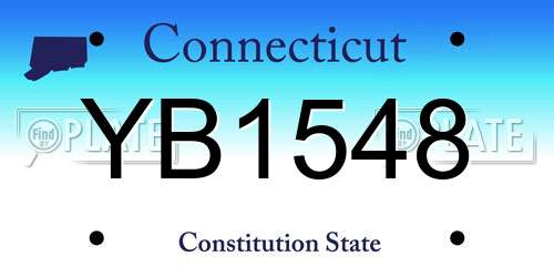 YB1548 Connecticut License Plate