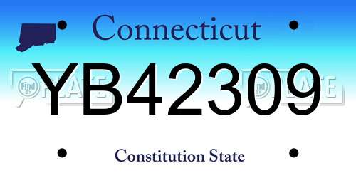 YB42309 Connecticut License Plate