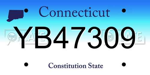 YB47309 Connecticut License Plate