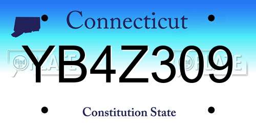 YB4Z309 Connecticut License Plate