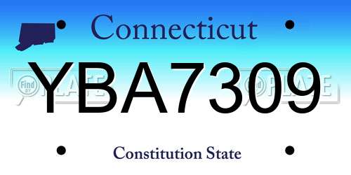 YBA7309 Connecticut License Plate