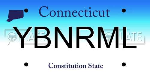 YBNRML Connecticut License Plate