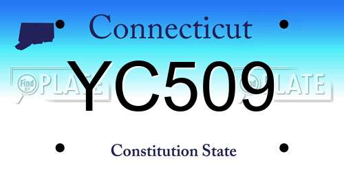 YC509 Connecticut License Plate