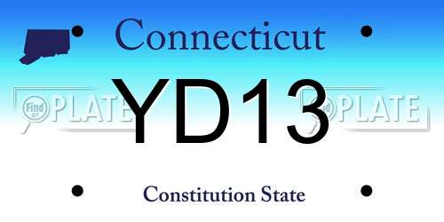 YD13 Connecticut License Plate