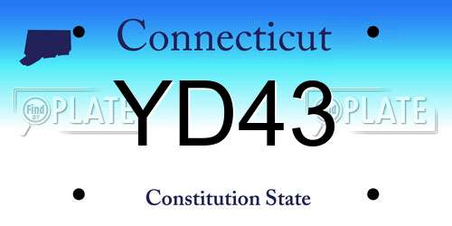 YD43 Connecticut License Plate