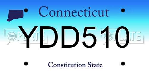 YDD510 Connecticut License Plate