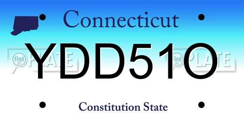 YDD51O Connecticut License Plate