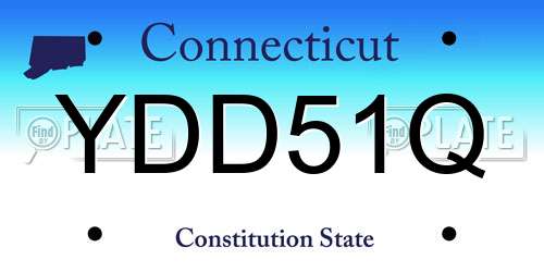 YDD51Q Connecticut License Plate