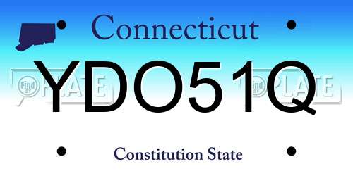 YDO51Q Connecticut License Plate