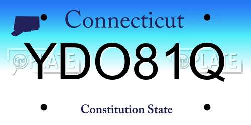 YDO81Q Connecticut License Plate