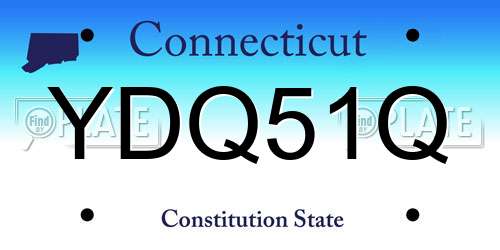 YDQ51Q Connecticut License Plate