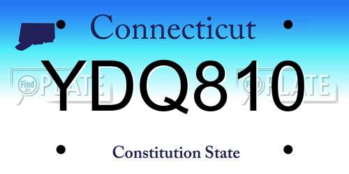 YDQ810 Connecticut License Plate