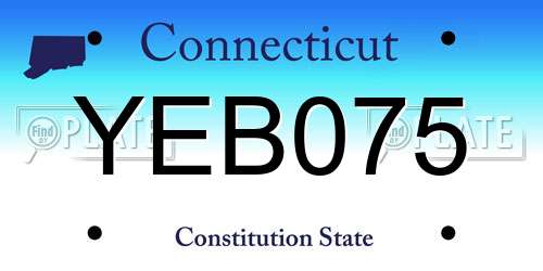 YEB075 Connecticut License Plate