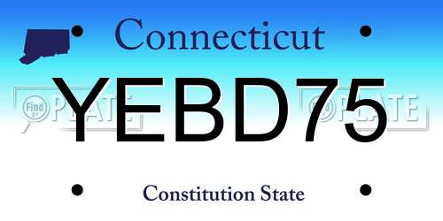 YEBD75 Connecticut License Plate