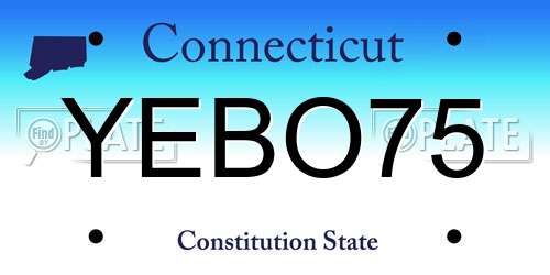 YEBO75 Connecticut License Plate