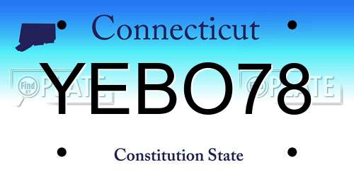 YEBO78 Connecticut License Plate