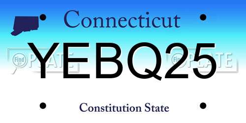 YEBQ25 Connecticut License Plate