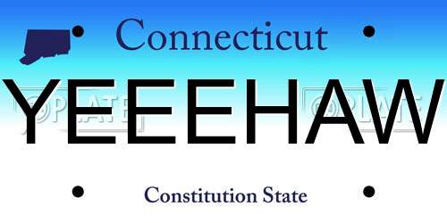 YEEEHAW Connecticut License Plate