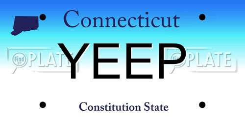 YEEP Connecticut License Plate