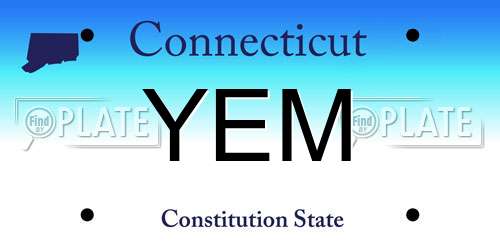 YEM Connecticut License Plate
