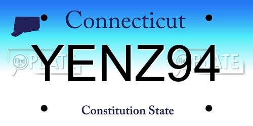 YENZ94 Connecticut License Plate