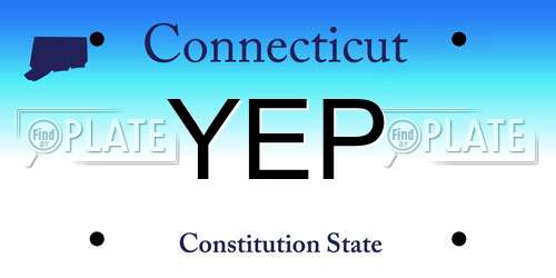 YEP Connecticut License Plate