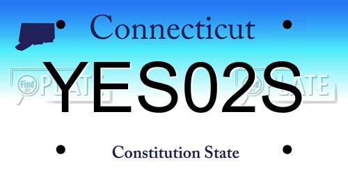 YES02S Connecticut License Plate